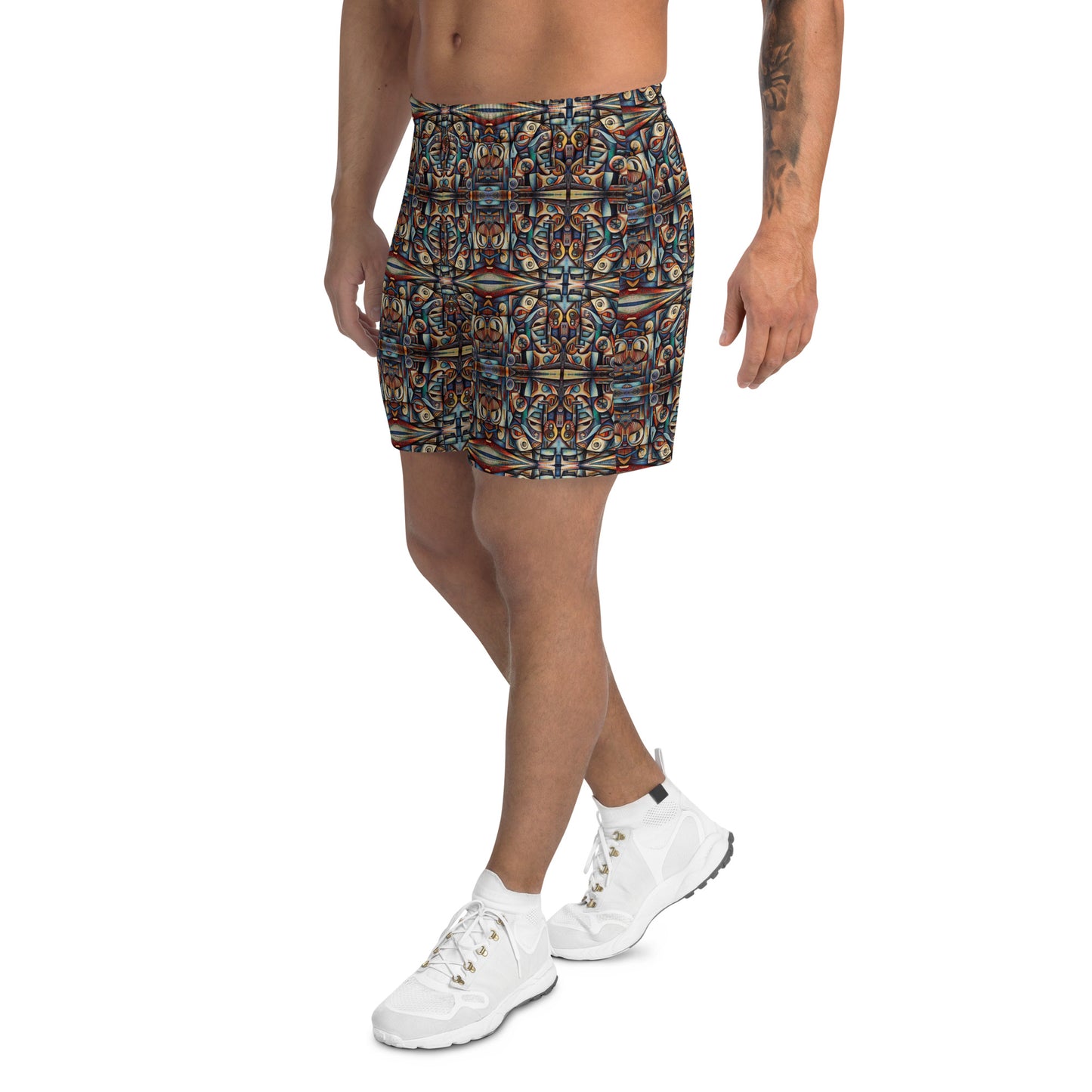 DMV 0670 Conceptual Artsy All-Over Print Unisex Athletic Long Shorts