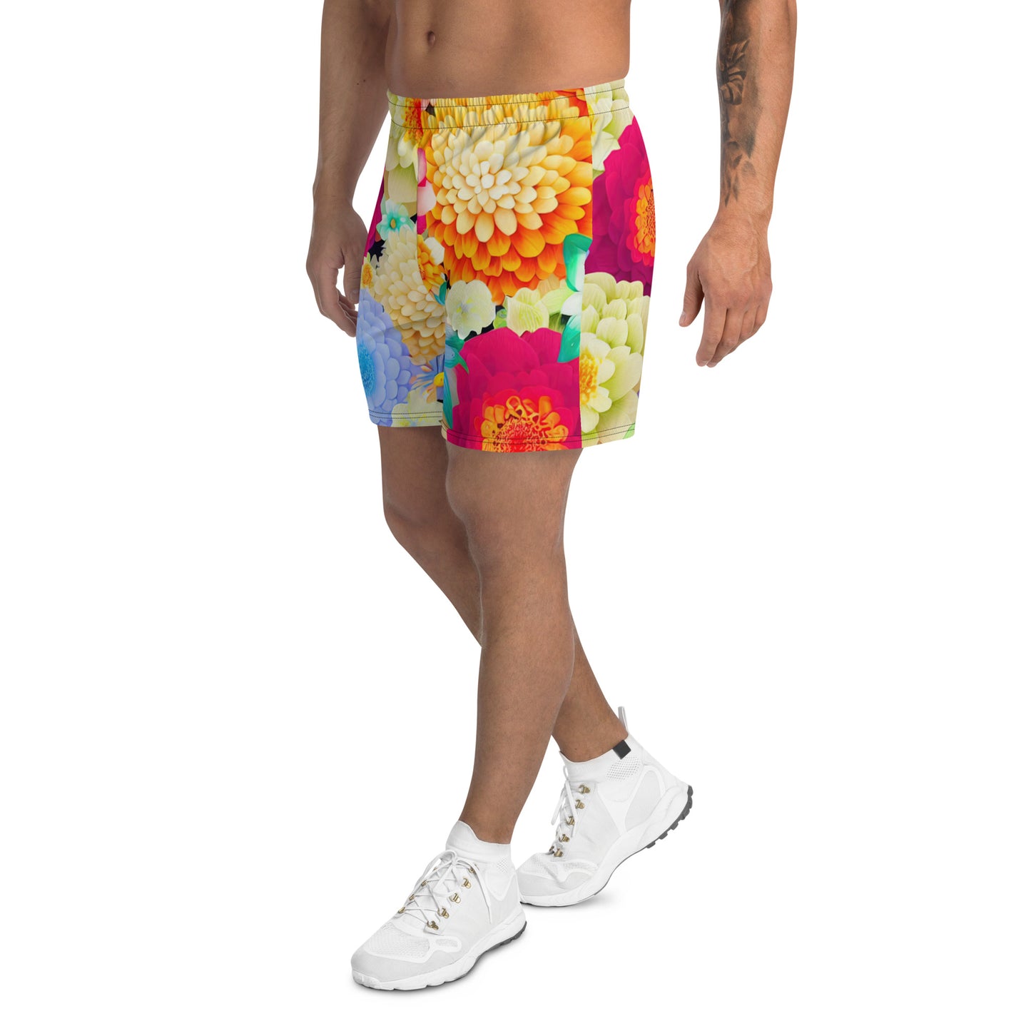 DMV 0310 Floral All-Over Print Unisex Athletic Long Shorts