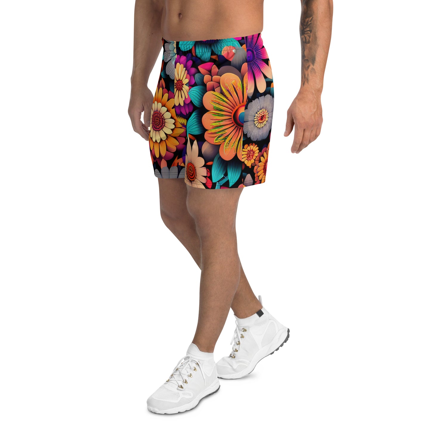 DMV 0607 Floral All-Over Print Unisex Athletic Long Shorts