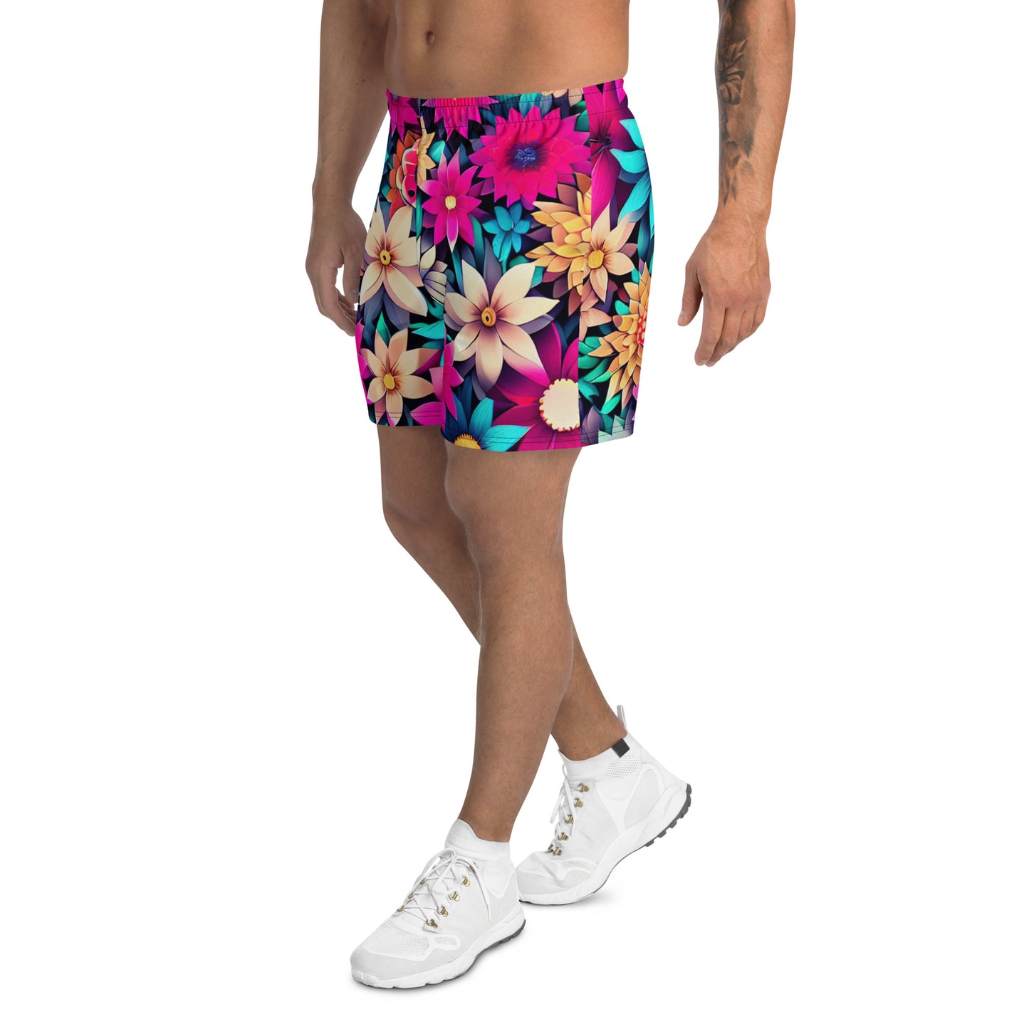 DMV 1034 Floral All-Over Print Unisex Athletic Long Shorts