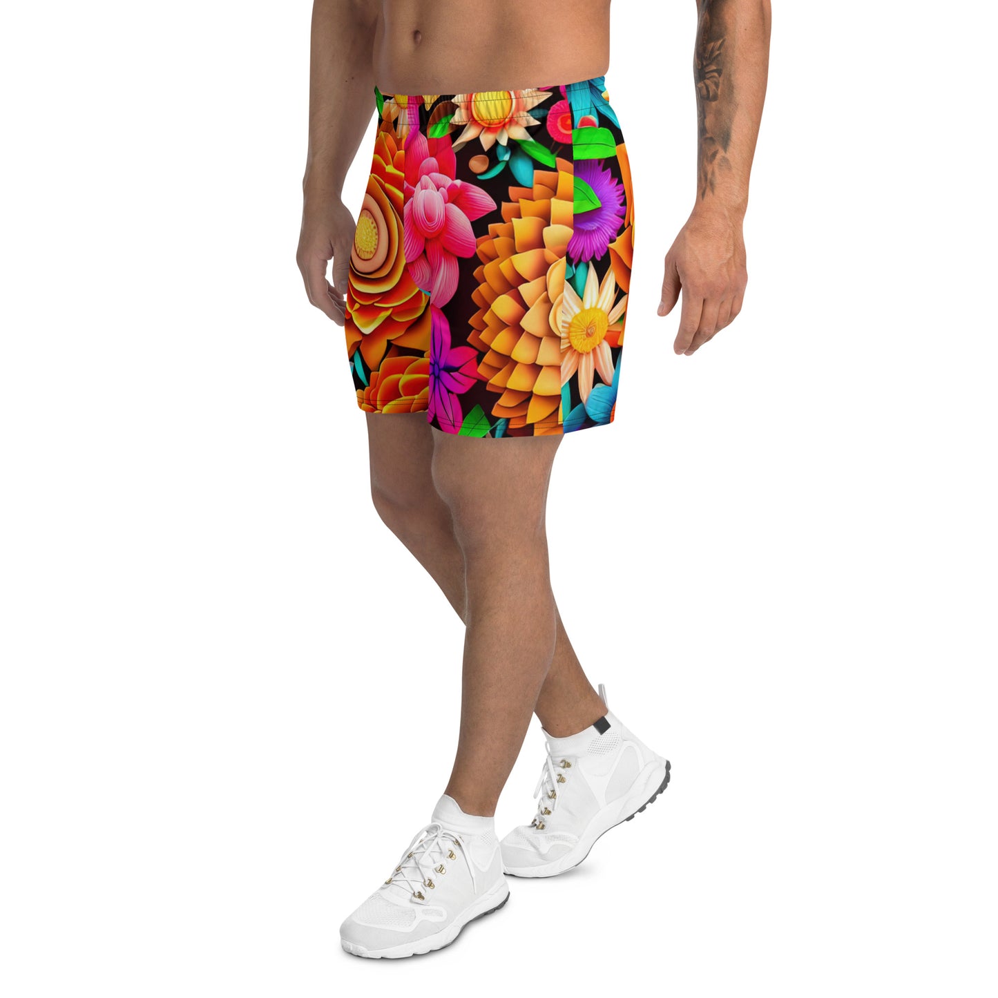 DMV 0938 Floral All-Over Print Unisex Athletic Long Shorts