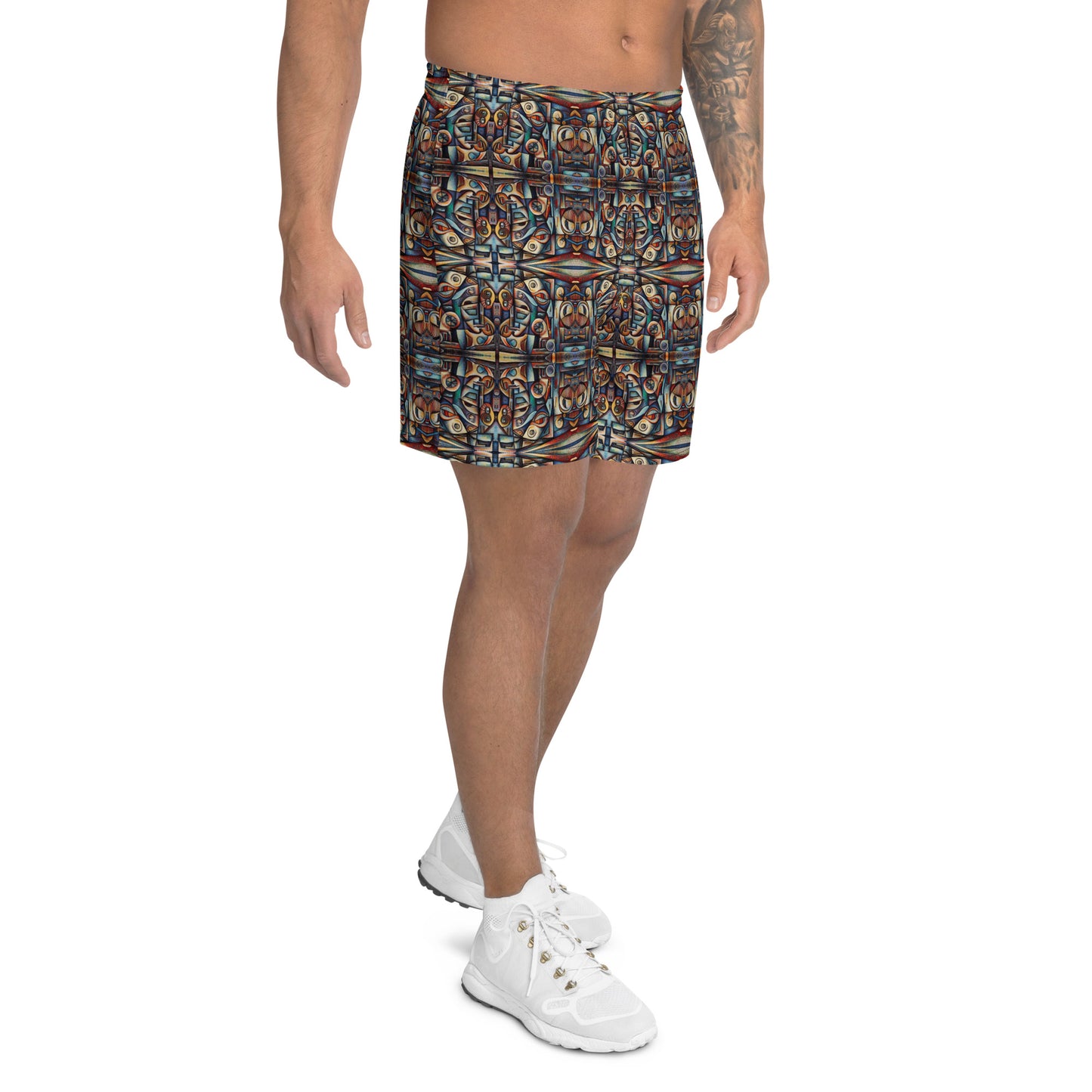 DMV 0670 Conceptual Artsy All-Over Print Unisex Athletic Long Shorts