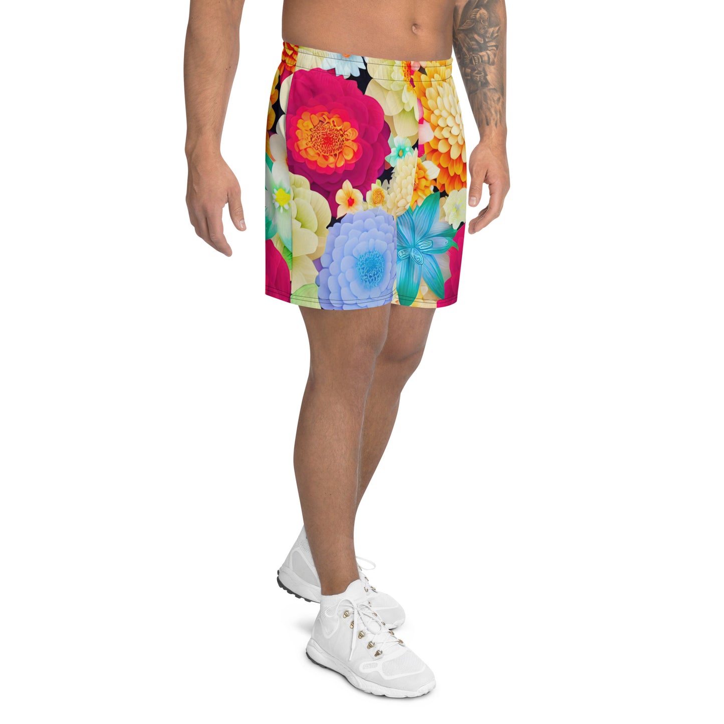 DMV 0310 Floral All-Over Print Unisex Athletic Long Shorts