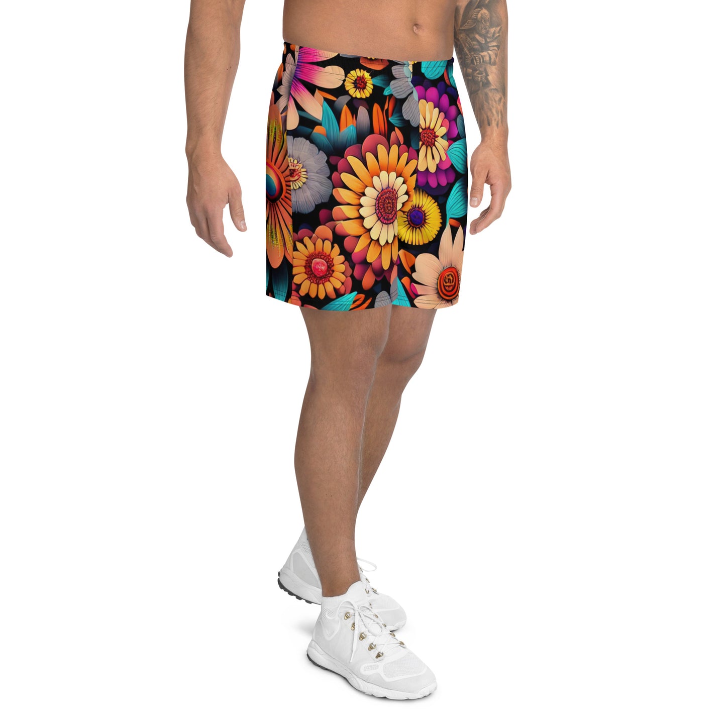 DMV 0607 Floral All-Over Print Unisex Athletic Long Shorts