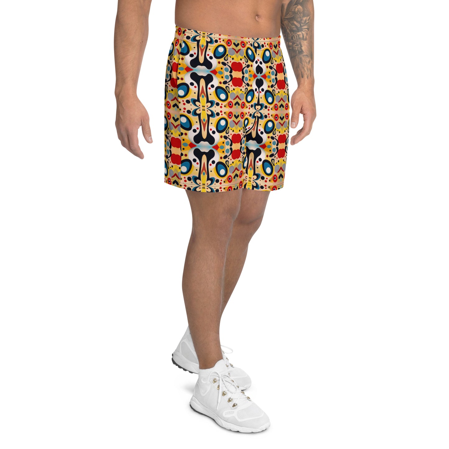 DMV 1528 Vintage Artsy All-Over Print Unisex Athletic Long Shorts