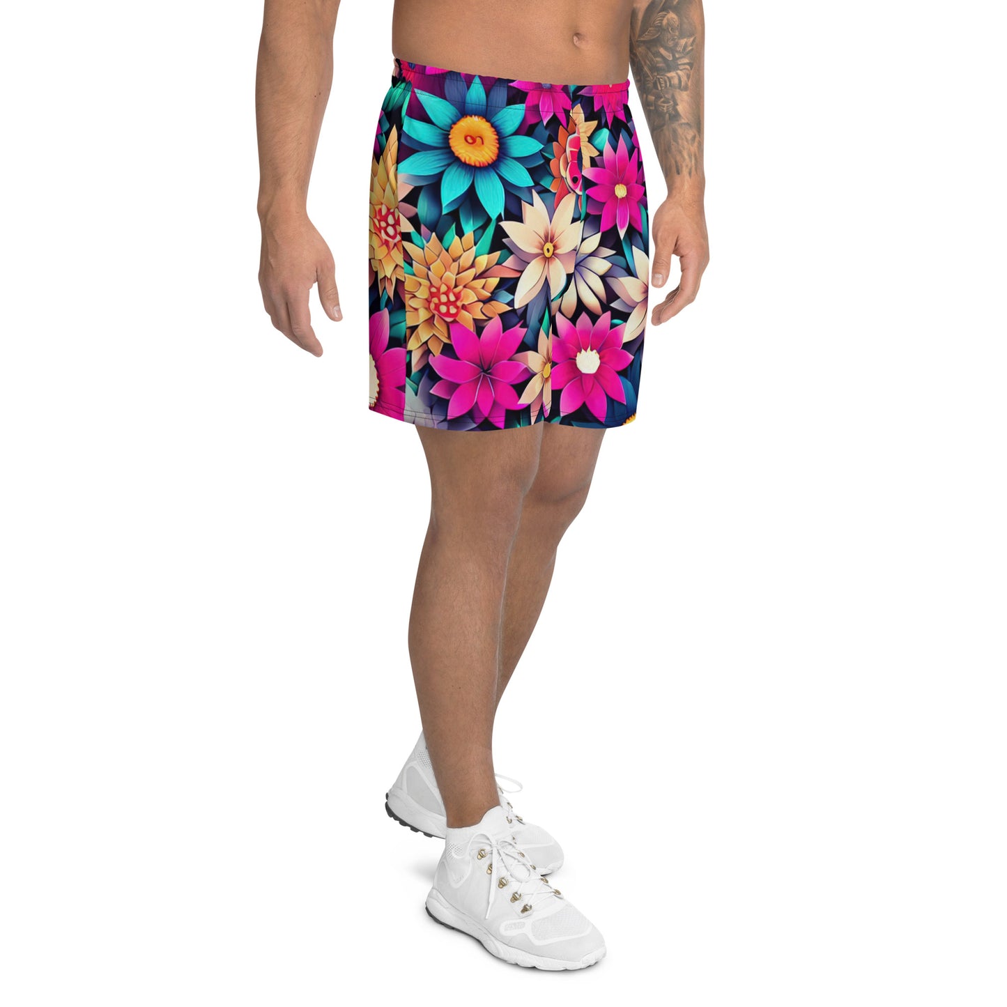 DMV 1034 Floral All-Over Print Unisex Athletic Long Shorts