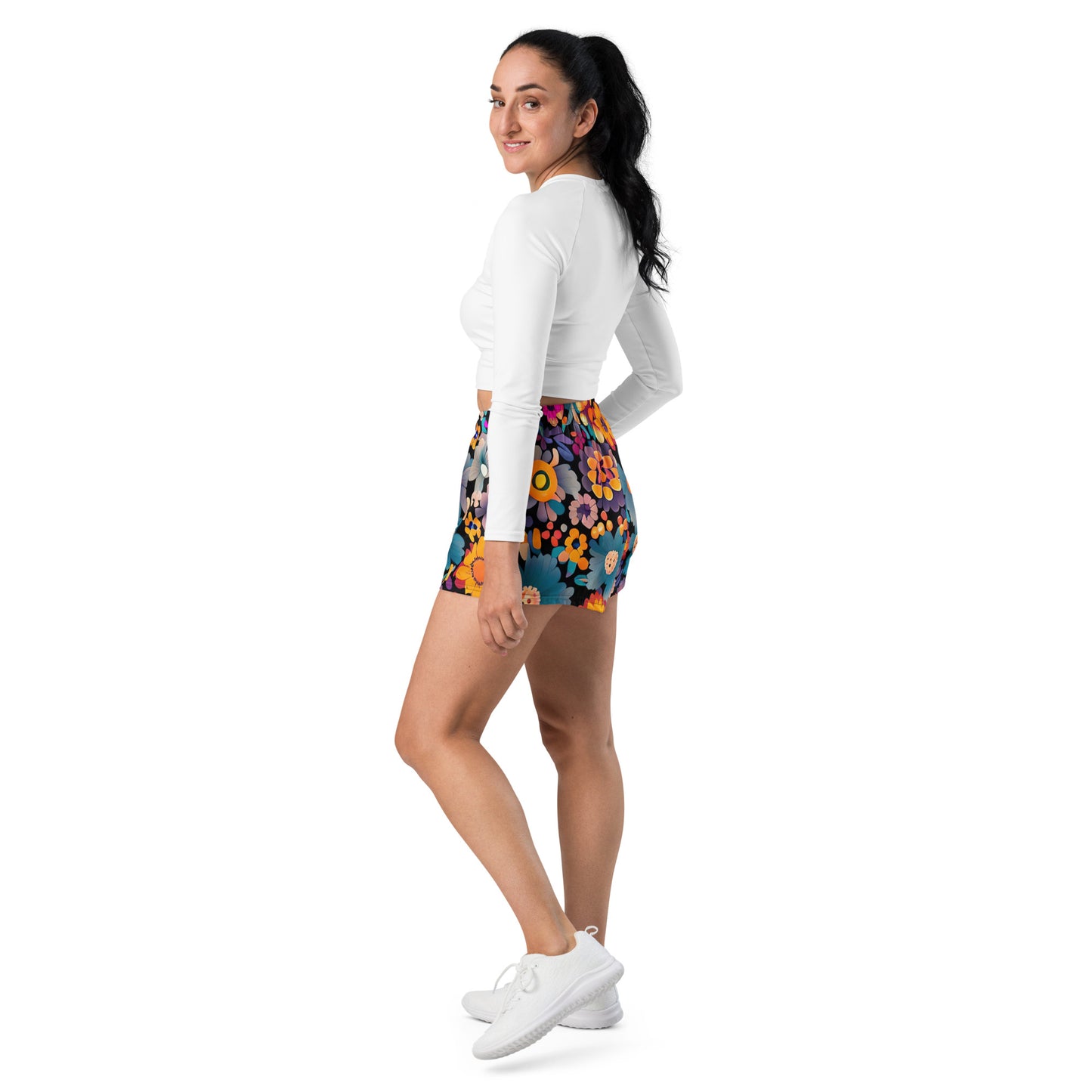 DMV 1743 Floral All-Over Print Unisex Athletic Shorts