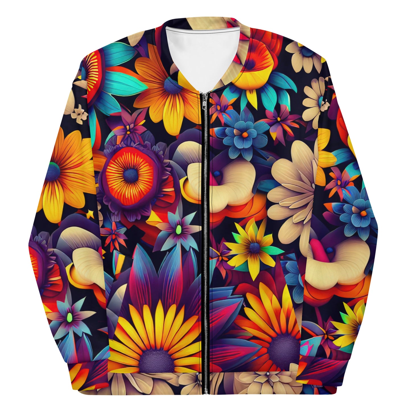 DMV 0080 Floral Unisex Bomber Jacket