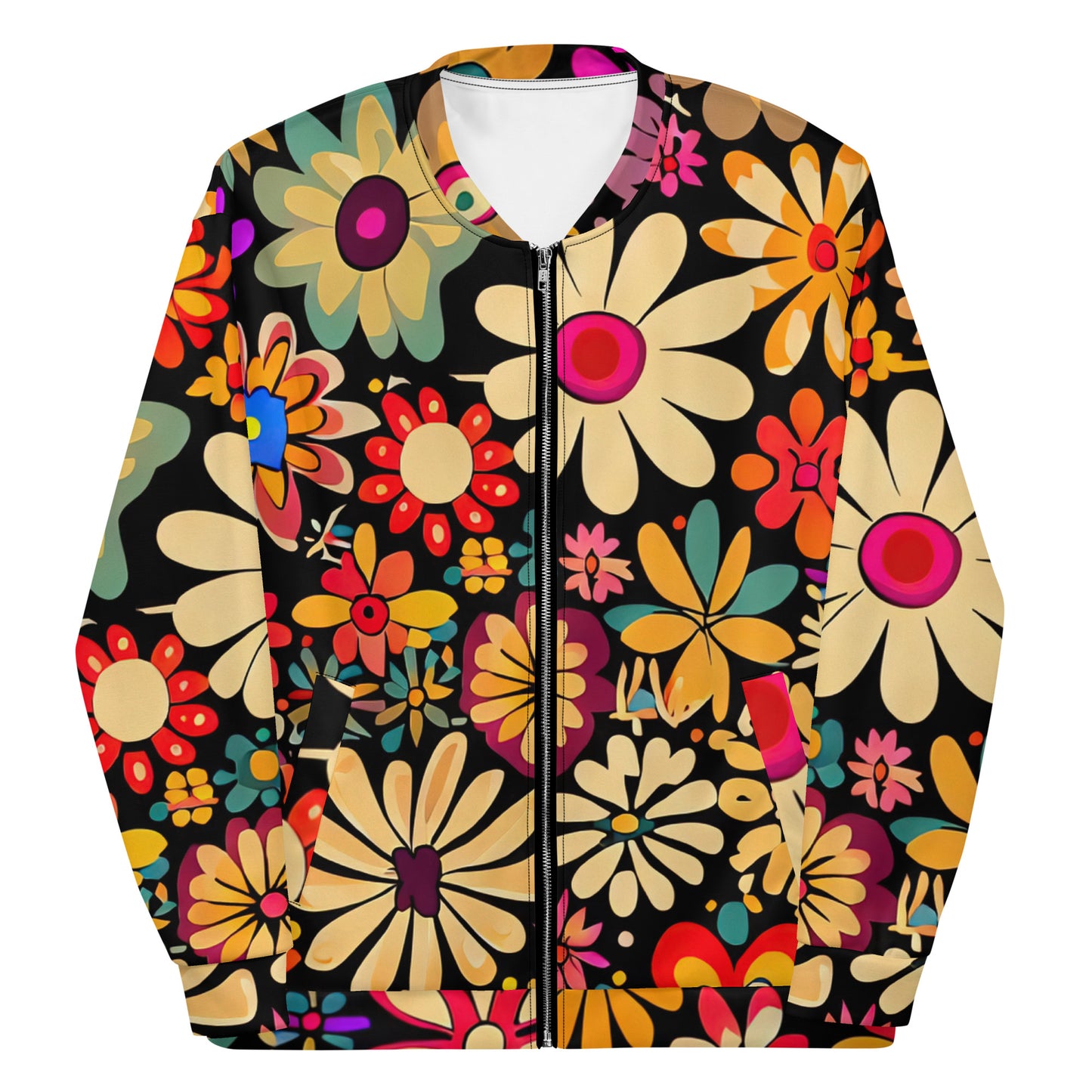 DMV 0101 Floral Unisex Bomber Jacket