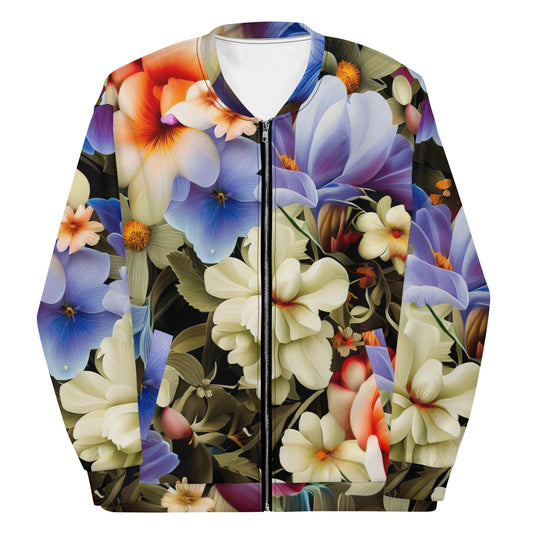 DMV 1157 Floral Unisex Bomber Jacket