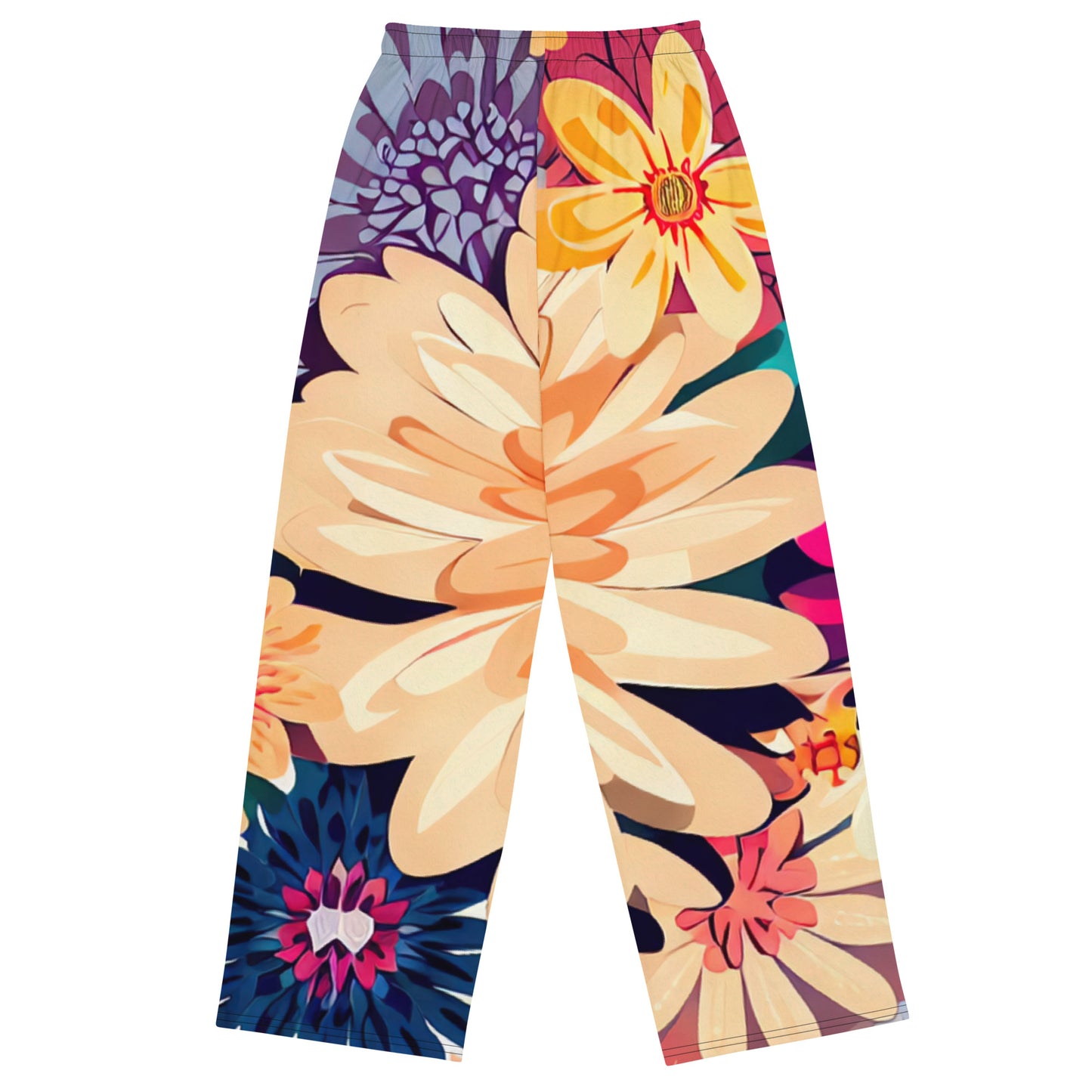 DMV 0137 Floral All-over print unisex wide-leg pants