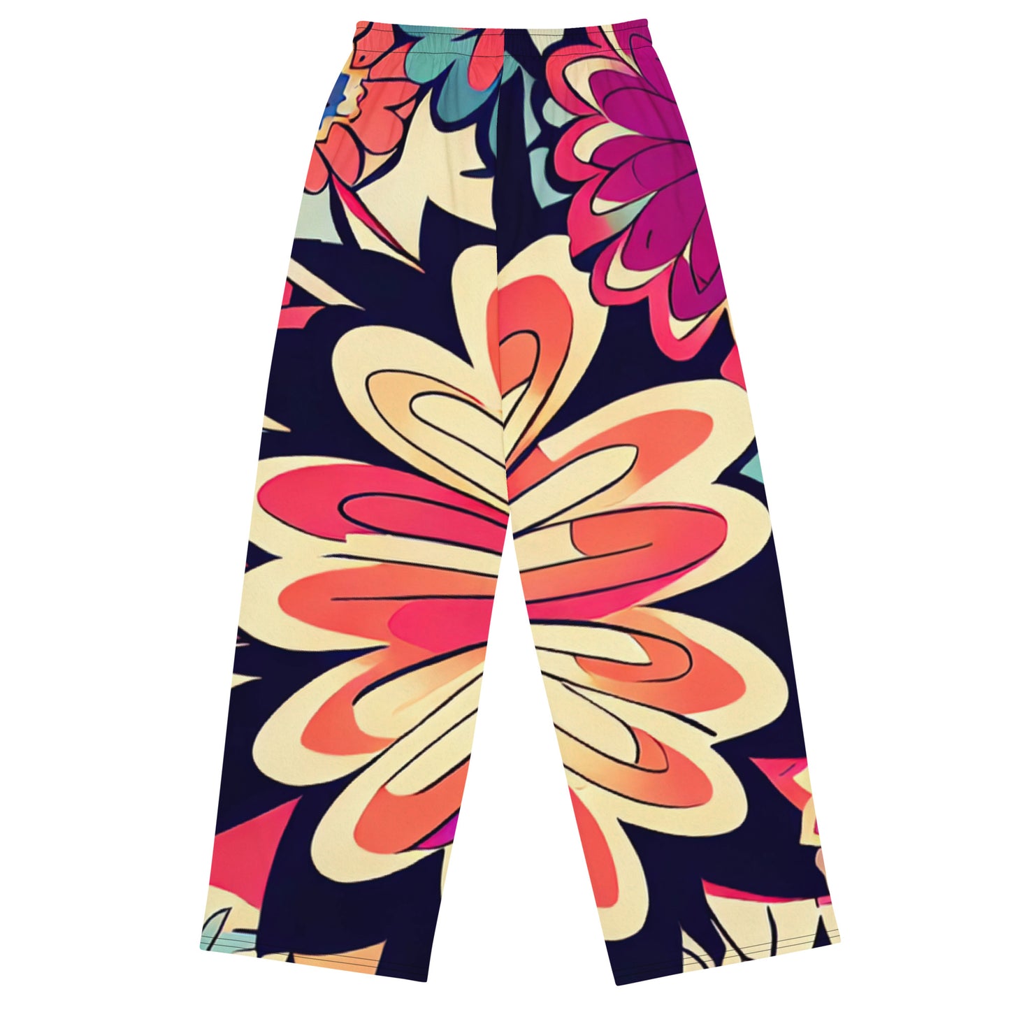 DMV 1525 Floral All-over print unisex wide-leg pants