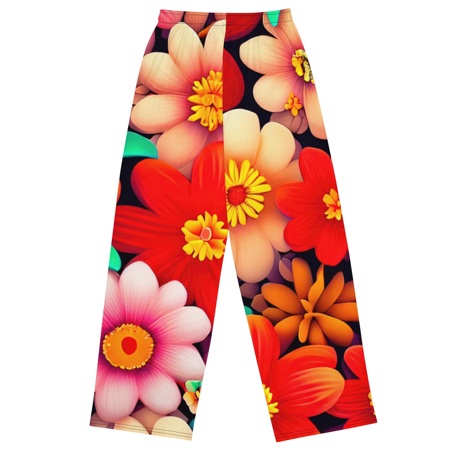 DMV 0324 Floral All-over print unisex wide-leg pants