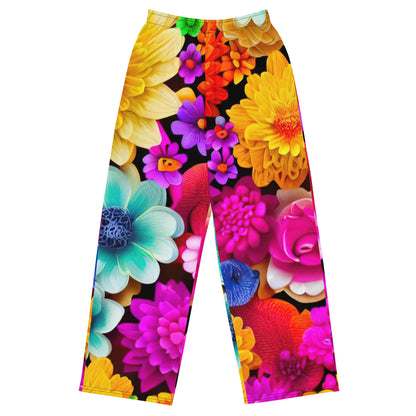 DMV 0238 Floral All-over print unisex wide-leg pants