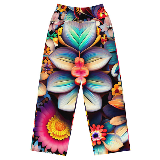 DMV 0219 Floral All-over print unisex wide-leg pants