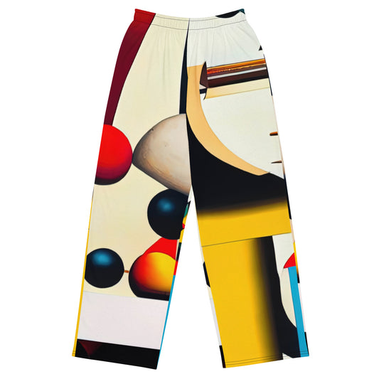 DMV 0055 Retro Art All-over print unisex wide-leg pants