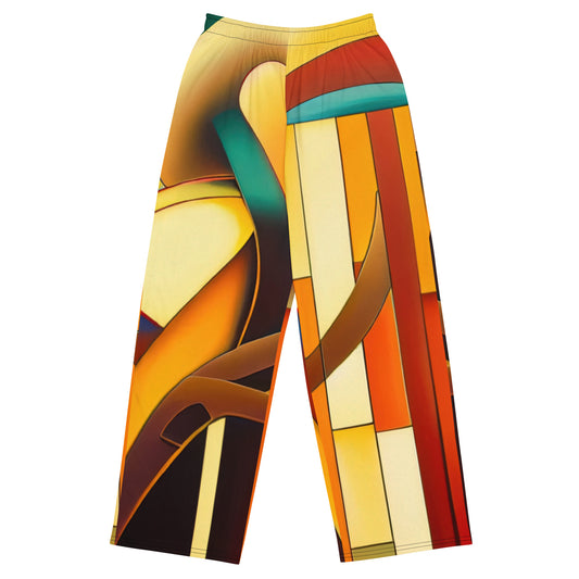 DMV 0048 Retro Art All-over print unisex wide-leg pants