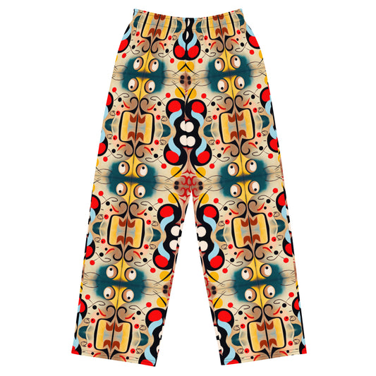 DMV 0040 Vintage Artsy All-over print unisex wide-leg pants