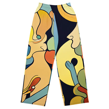 DMV 0242 Retro Art All-over print unisex wide-leg pants