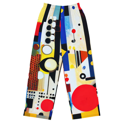 DMV 0124 Retro Art All-over print unisex wide-leg pants