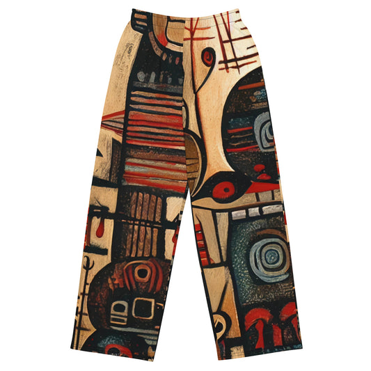 DMV 0256 Retro Art All-over print unisex wide-leg pants