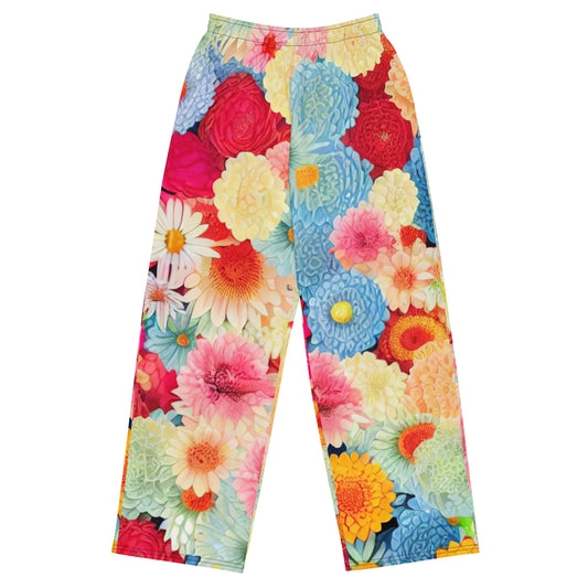 DMV 0106 Floral All-over print unisex wide-leg pants