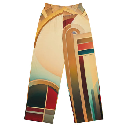 DMV 0165 Retro Art All-over print unisex wide-leg pants