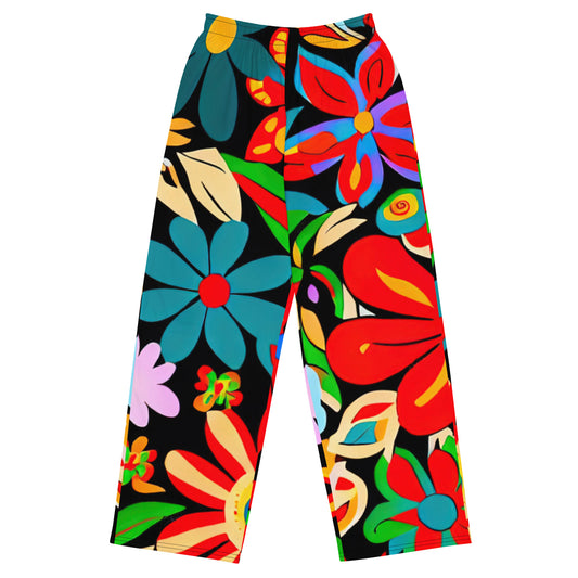 DMV 0116 Floral All-over print unisex wide-leg pants