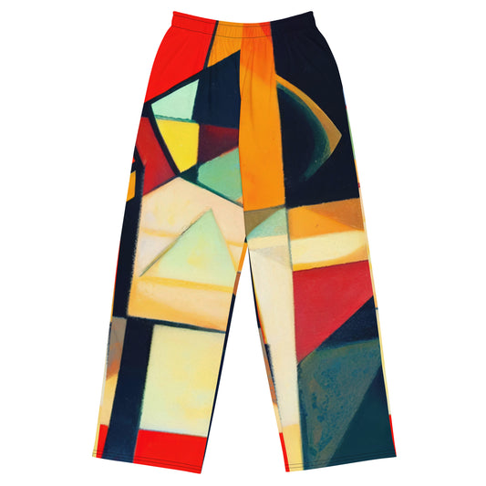 DMV 0096 Abstract Art All-over print unisex wide-leg pants