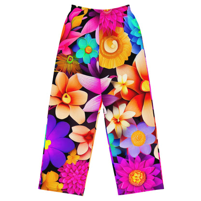 DMV 0136 Floral All-over print unisex wide-leg pants