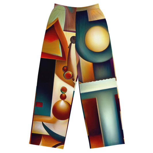 DMV 0143 Retro Art All-over print unisex wide-leg pants