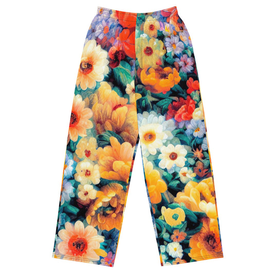 DMV 0146 Floral All-over print unisex wide-leg pants