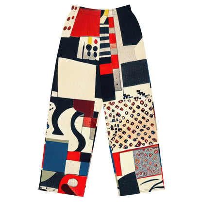 DMV 0141 Retro Art All-over print unisex wide-leg pants