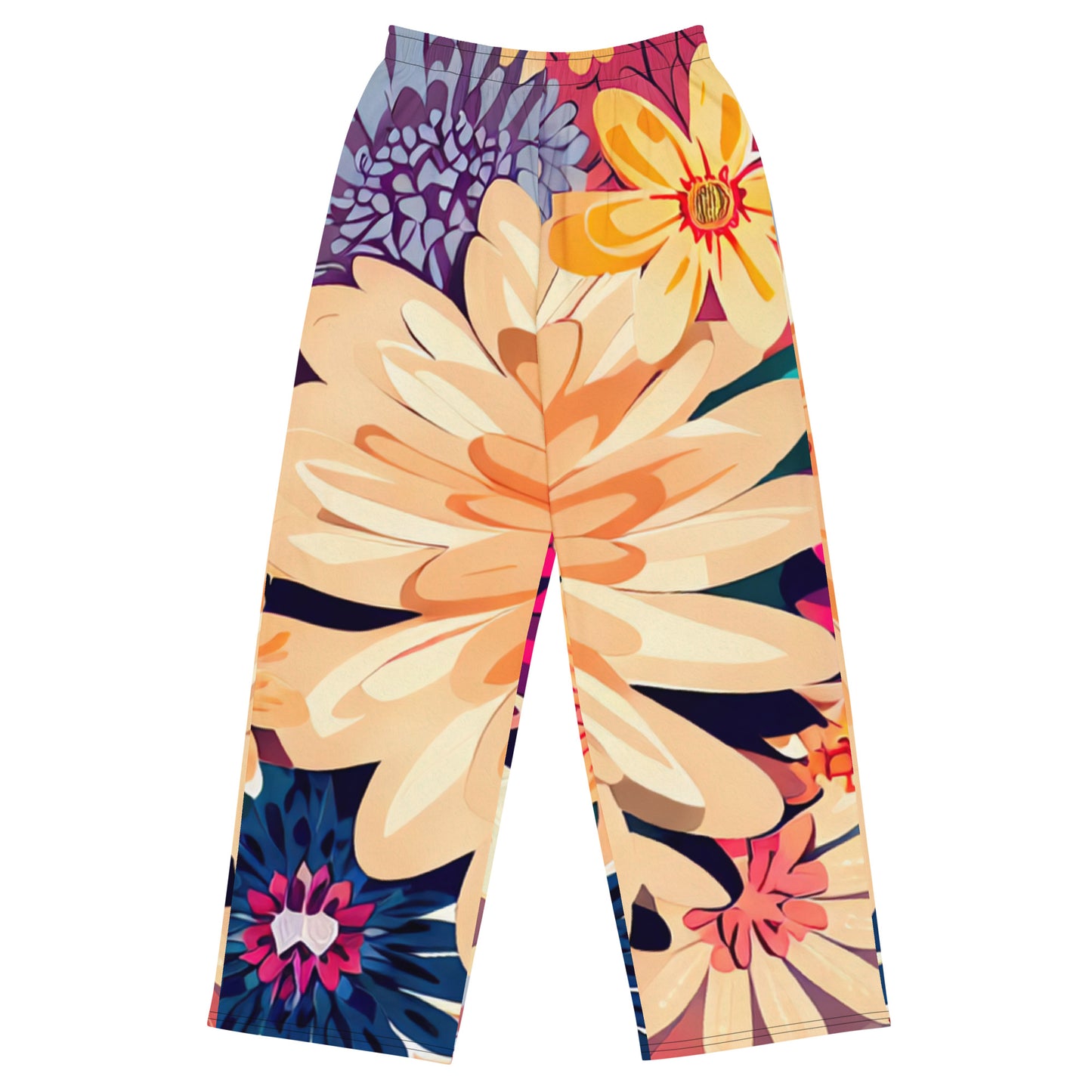 DMV 0137 Floral All-over print unisex wide-leg pants