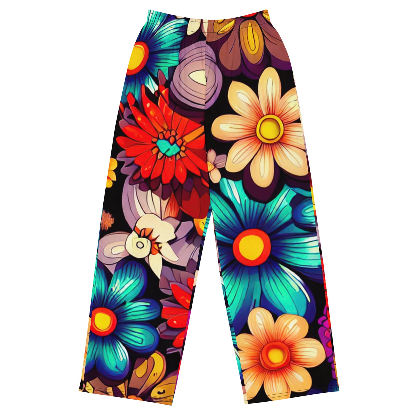 DMV 0197 Floral All-over print unisex wide-leg pants