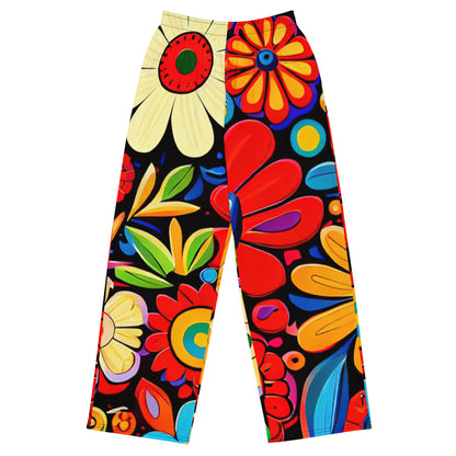 DMV 0178 Floral All-over print unisex wide-leg pants