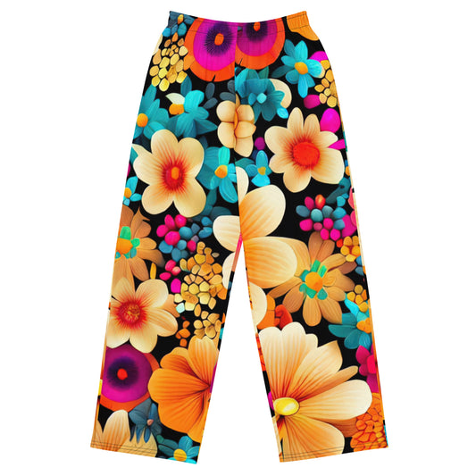 DMV 0259 Floral All-over print unisex wide-leg pants