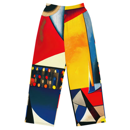 DMV 0187 Retro Art All-over print unisex wide-leg pants