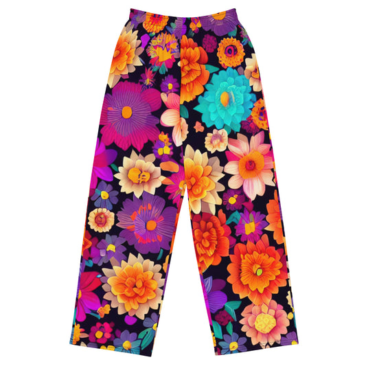 DMV 0192 Floral All-over print unisex wide-leg pants
