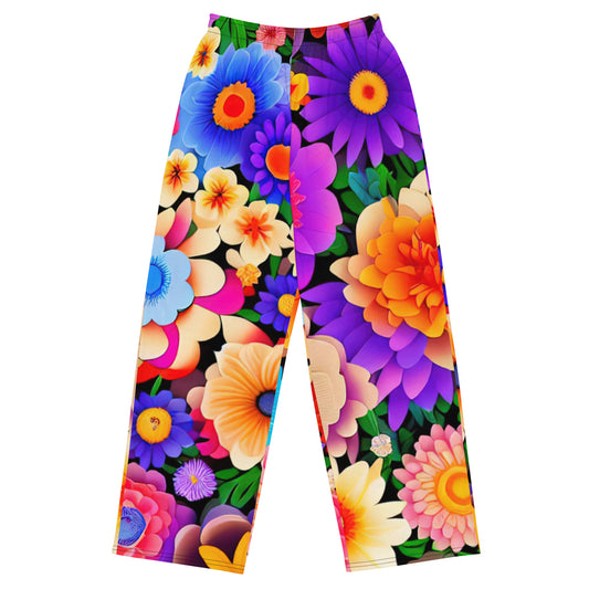 DMV 0309 Floral All-over print unisex wide-leg pants