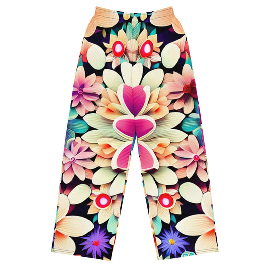 DMV 0307 Floral All-over print unisex wide-leg pants