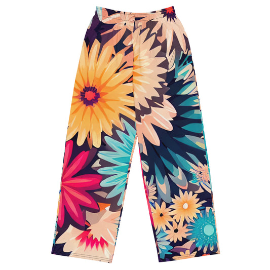 DMV 0404 Floral All-over print unisex wide-leg pants