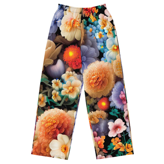 DMV 0302 Floral All-over print unisex wide-leg pants