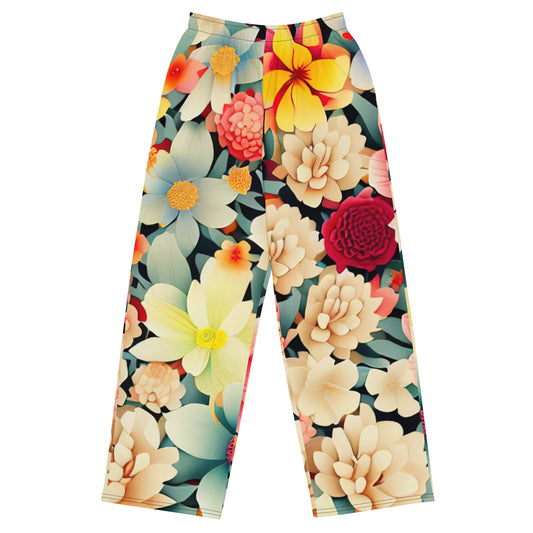 DMV 0260 Floral All-over print unisex wide-leg pants