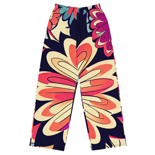 DMV 1525 Floral All-over print unisex wide-leg pants