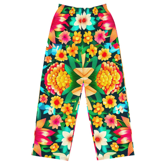DMV 0193 Floral All-over print unisex wide-leg pants