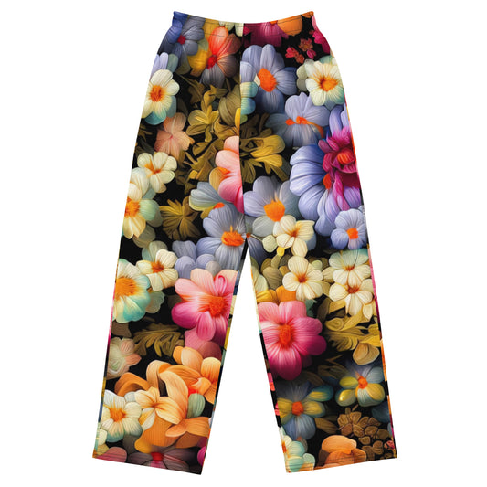 DMV 1522 Floral All-over print unisex wide-leg pants