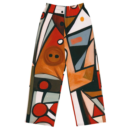 DMV 0522 Retro Art All-over print unisex wide-leg pants