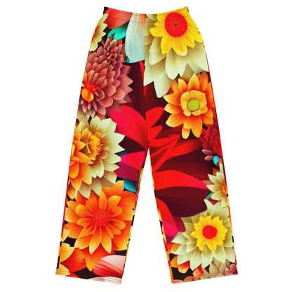 DMV 0419 Floral All-over print unisex wide-leg pants