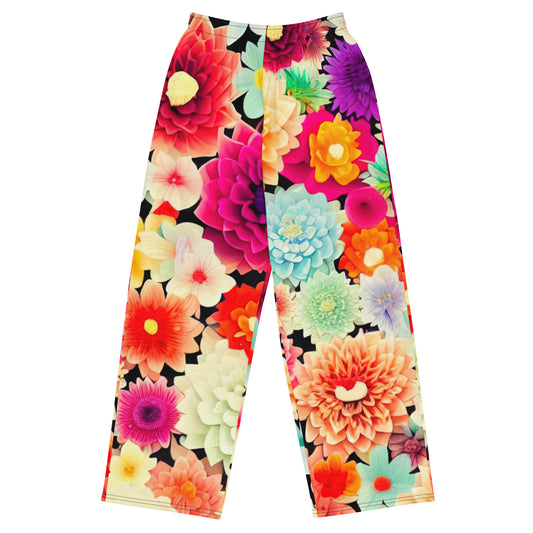 DMV 0424 Floral All-over print unisex wide-leg pants